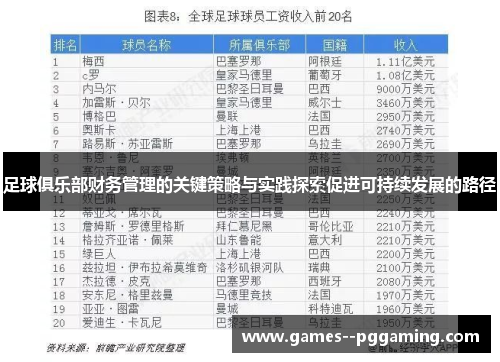 足球俱乐部财务管理的关键策略与实践探索促进可持续发展的路径
